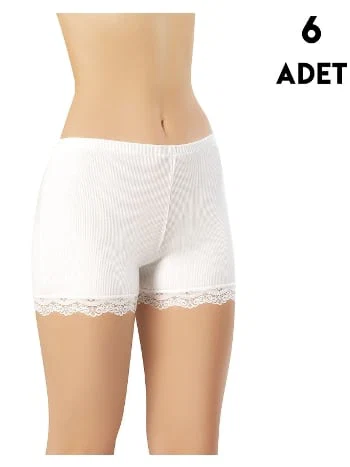 Dantelli Yüksek Bel Kadın Şort Kota 5022 - 2