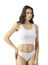 Geniş Askılı Pamuklu Dantelli Crop Kadın Atlet Kota 6438