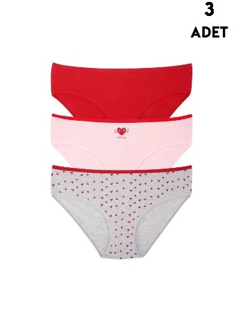 3 Adet Pamuklu Büyük Beden Bato Külot Koza Biat KZ55000-675