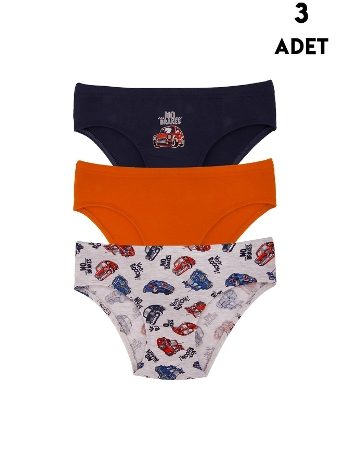 Erkek Çocuk Külot 3'lü Paket Renkli Koza Biat KZ72000-144