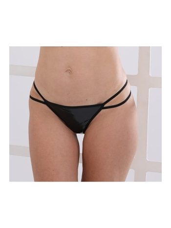 Siyah Suni Deri String Takım Moonlight 9471