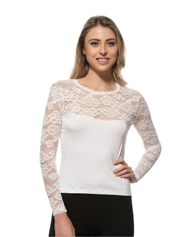 Uzun Kollu Esnek Viskon Kadın Bluz Özkan 7428