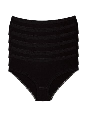 Pamuklu Elastan Yüksek Bel Bato Külot 6'lı Paket Yıldız 3751