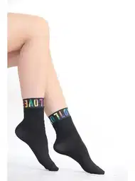 Düşük Denye Likralı Soket Çorap Siyah Daymod 1512005