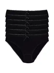 Pamuklu Modal Elastan Yüksek Bel Bikini Külot 6'lı Paket Yıldız 3901