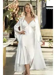 Saten Gelin Çeyiz Takımı Siyah-Gri Ten Nurteks 6692