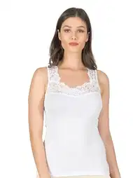 Pamuklu Dantelli Kalın Askılı Kadın Atlet Özkan 25348