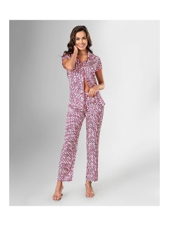 Leopar Desenli Kısa Kollu Pijama Takımı Ahu 1815