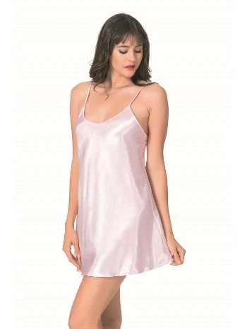 Kısa Saten Askılı Gecelik Leopar Ahu 8093