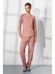 Uzun Kollu Leopar Desenli Kadın Pijama Takımı Doreanse 25K4041