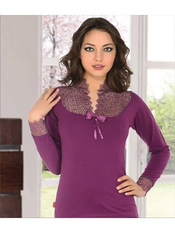 Dantel Detaylı Uzun Kollu Body Siyah Polkan 2077