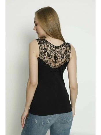 Pamuklu Güpür Detaylı Sıfır Kol Atlet Polkan 2337