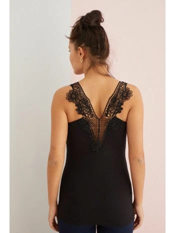 Yüksek Pamuklu V Kesim Güpürlü Atlet Polkan 2340