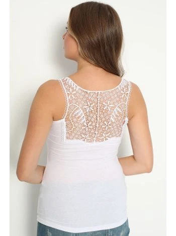 Pamuklu Nefes Alan Sırtı Güpürlü Atlet Polkan 2367