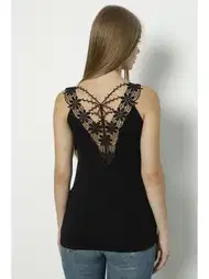 Kalın Askılı Nefes Alan Sırtı Güpürlü Bayan Atlet Polkan 2372