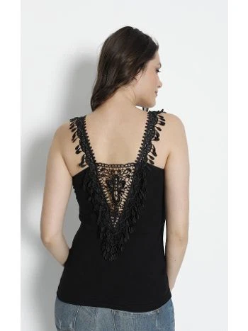 Pamuklu Nefes Alan Sırtı Saçaklı Atlet Polkan 2376