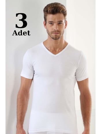 Pamuklu Ribana V Yaka Erkek Atlet Arma Yıldız 1003