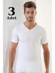 Pamuklu Ribana V Yaka Erkek Atlet Arma Yıldız 1003