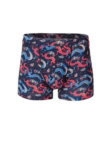 Pamuklu Esnek Bel Lastiği Renkli Ejderha Desenli Boxer Doreanse 1857