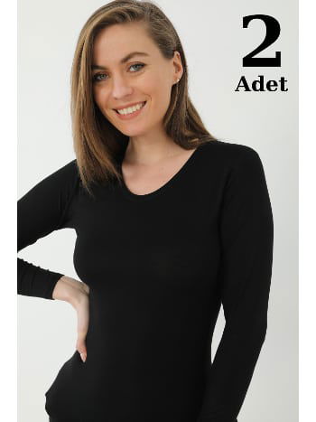 Pamuklu Ribana Uzun Kollu Body Arma Yıldız 3343