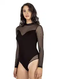 Tül Detaylı Uzun Kollu Body Somon Özkan 25633