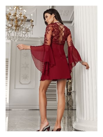 Saten Transparan Dantel Gecelik Takımı İmaj 3205