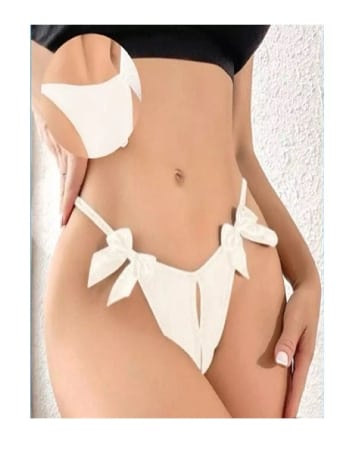 Şeritli Dantel Body Beyaz Lily Bianca 1032