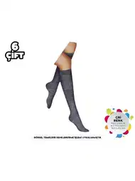 Düşük Denye Kadın Gri Diz Altı Çorap Şirin 5110