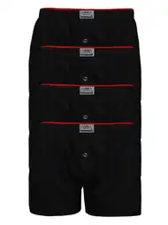 Düğmeli Havlu Bel Boxer 4'lü Paket Siyah Arma Yıldız 1140