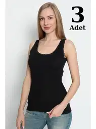 Kalın Askılı Dantel Detaylı Atlet Arma Yıldız 3363