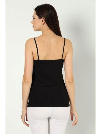 Siyah Likralı Tüllü İp Askılı Atlet Arma Yıldız 3367 - 2