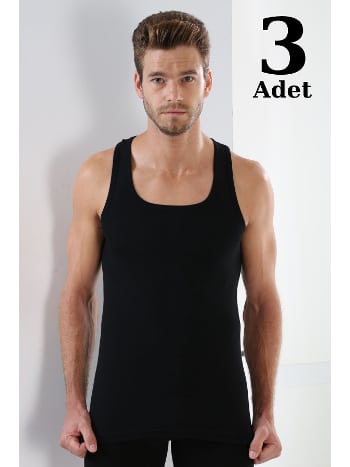 Siyah Ribana Atlet 3'lü Paket Arma Yıldız 1007