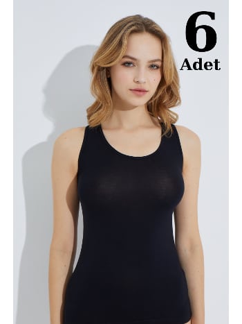 Siyah Ribana Geniş Askılı Atlet Arma Yıldız 3303