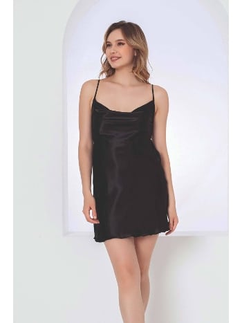 Sırt Dekolteli Saten Tek Gecelik Somon NBB 3175