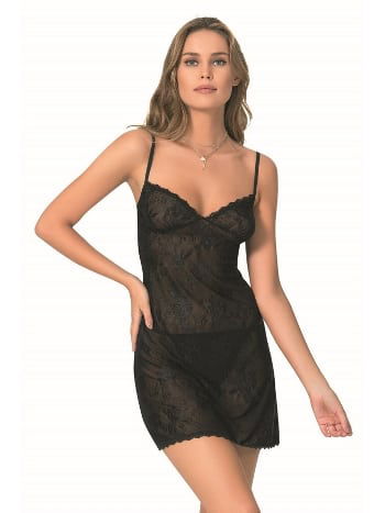 Transparan Kısa Jakarlı Body Somon Ahu 8052