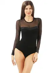 Siyah Viskon Uzun Kollu Yuvarlak Yaka Body Özkan 22957