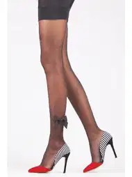 Simli Yüksek Bel Külotlu Çorap Siyah Gümüş Daymod 1147001