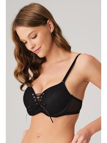 Balenli Destekli Dolgulu Askıları Çıkabilen Yaka Detaylı T-Shirt Sütyeni Anıl 3773