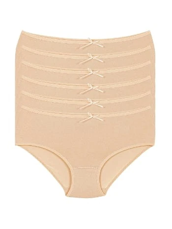 Yüksek Bel Bambu Kadın Bato Külot 6'lı Paket Yıldız 3923