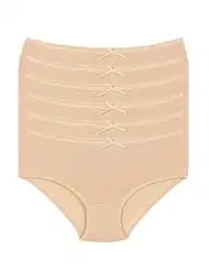 Yüksek Bel Bambu Kadın Bato Külot 6'lı Paket Yıldız 3923