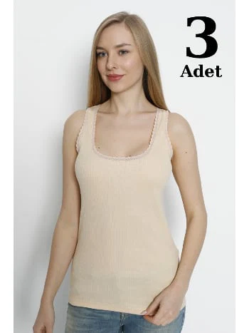 Kalın Askılı Nefes Alan Dantelli Atlet  Arma Yıldız 3363