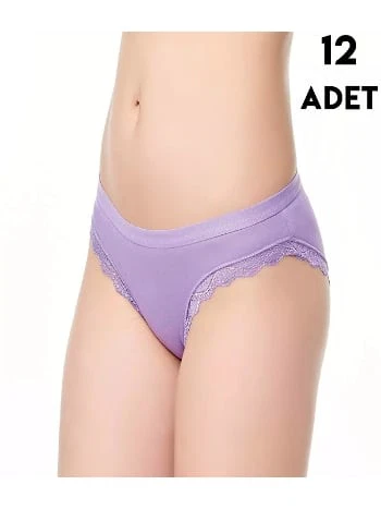 Dantel Detaylı Yüksek Bel Bikini Külot Tutku 0772