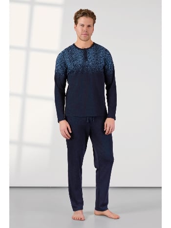 Uzun Kollu Pamuklu Lacivert Erkek Pijama Takımı Doreanse 25K4534