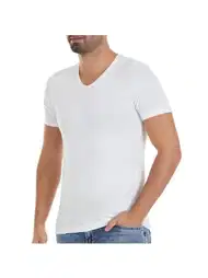 Bamboo Elastan V-Yaka Kısa Kollu T-Shirt Yıldız 480