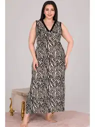Viskon Kumaş Büyük Beden Anne Elbise Lady 7247