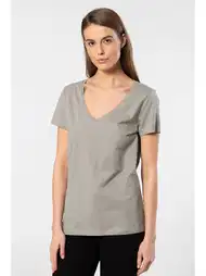 Pamuklu Esnek Gri Kısa Kollu Tişört Wtshirt 1234