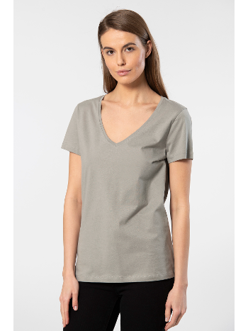 Pamuklu Esnek Gri Kısa Kollu Tişört Wtshirt 1234