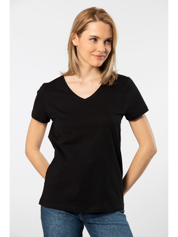 Pamuklu V Yaka Kısa Kollu Tişört Somon Wtshirt Venice