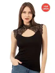 Dantel Detaylı Esnek Kadın Atlet Özkan 27055