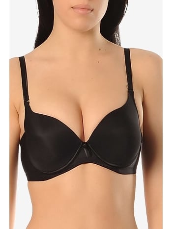 Destekli Yarım Kap Sütyen Siyah Yeni İnci 6559